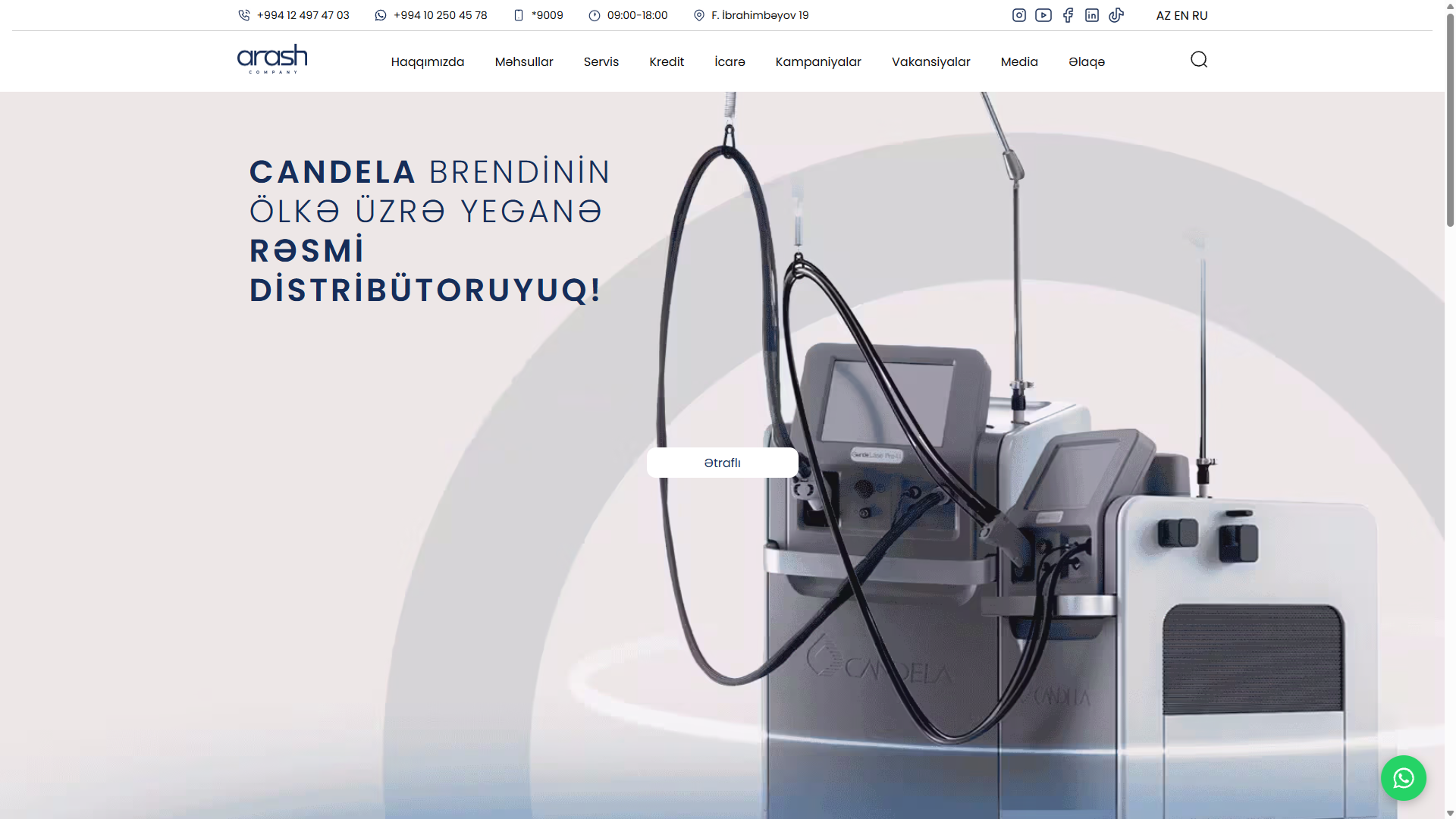 Screenshot of Website for ARASH Company